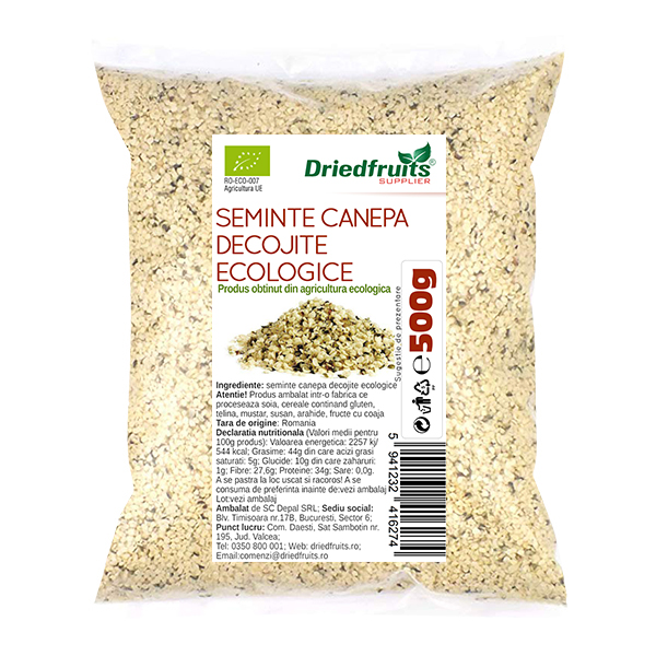 Seminte decojite canepa BIO - 500 g imagine produs 2021 Dried Fruits